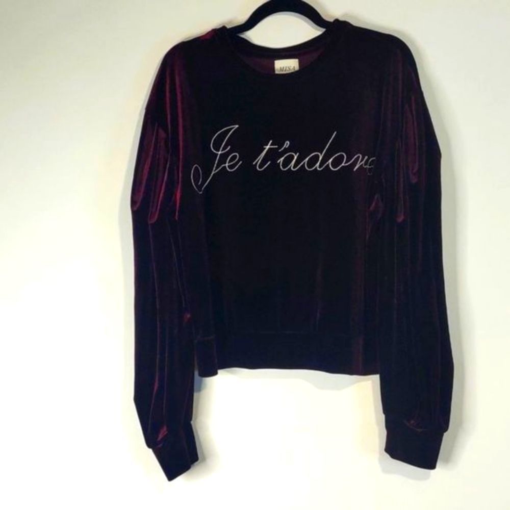 Misa Los Angeles Large Velvet Long Sleeves with embroidery Je t'adore